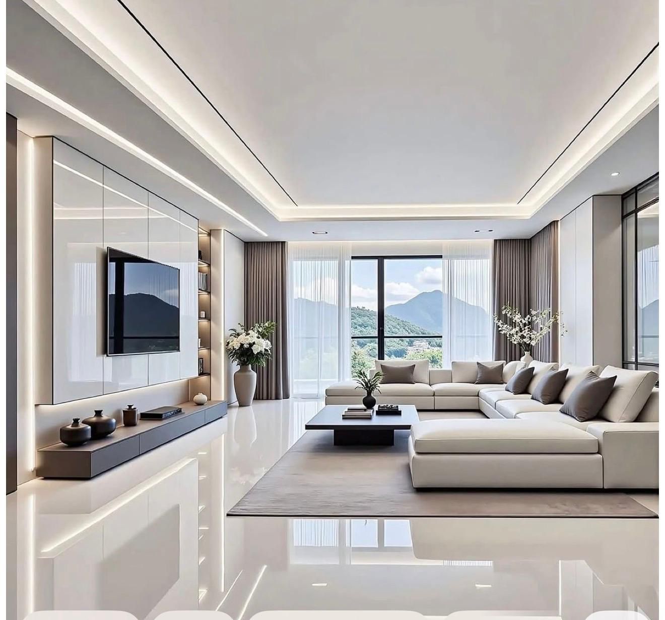 Luxury living room with elegant furniture — Private home cleaning service